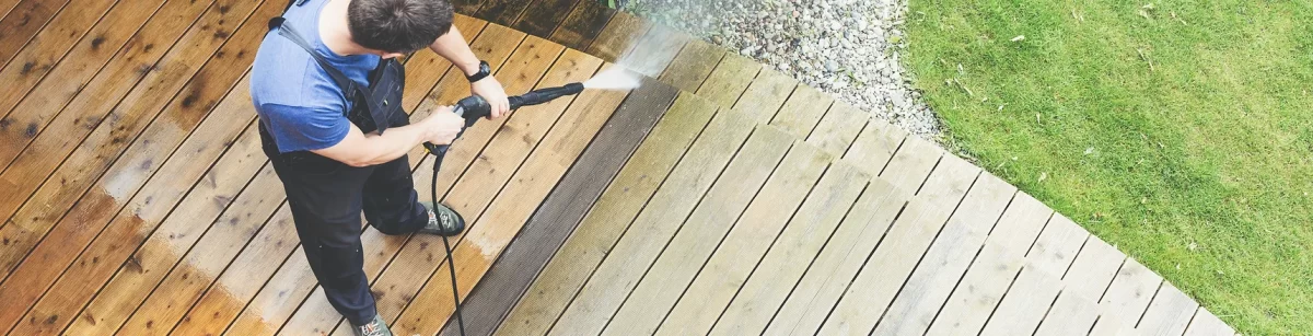 power washing wood deck